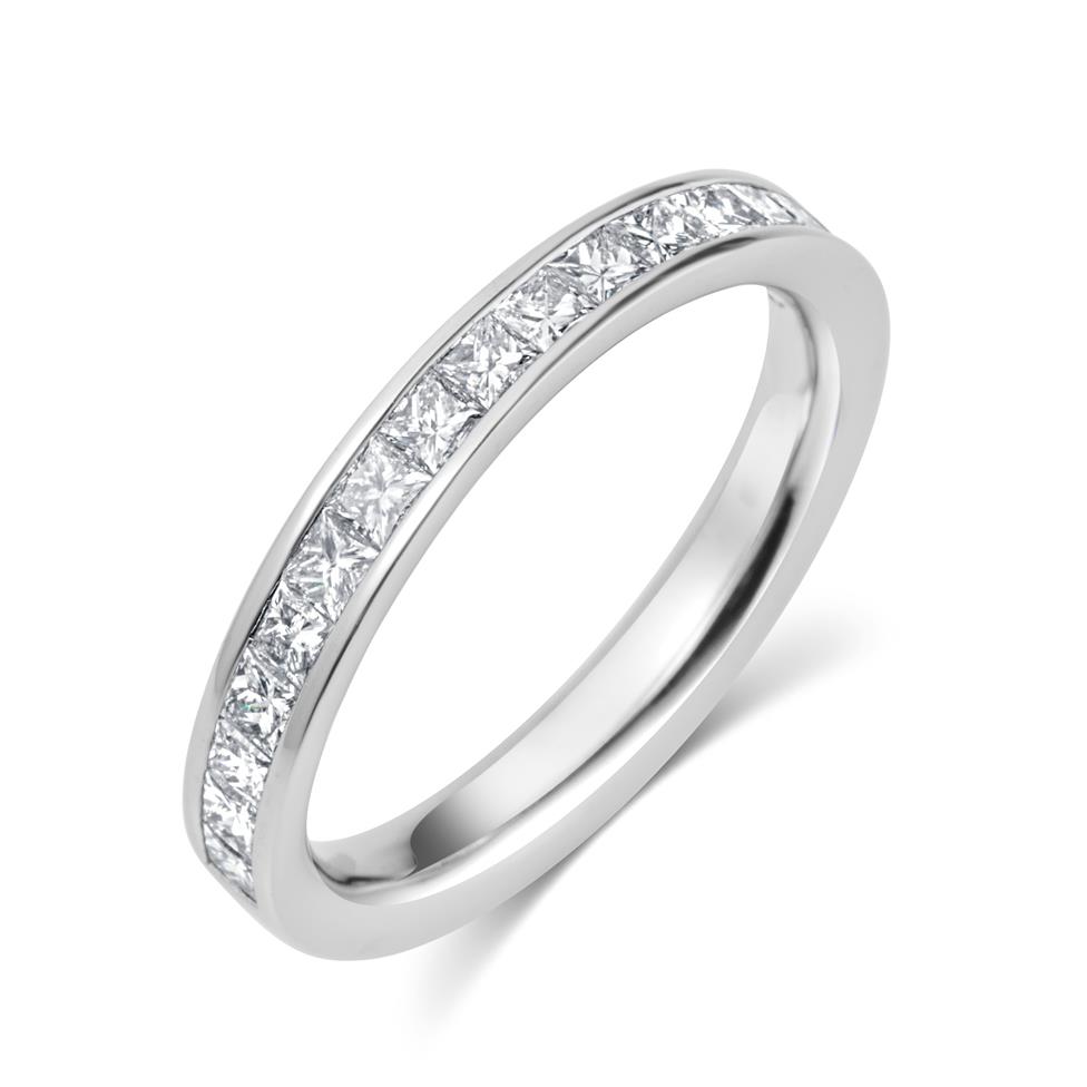 Platinum Princess Cut Diamond Channel Set Eternity Ring 0.75ct Thumbnail Image 0