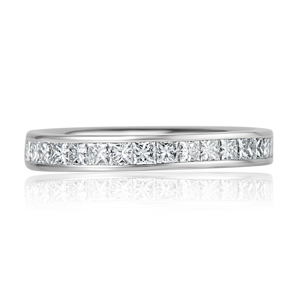 Platinum Princess Cut Diamond Channel Set Eternity Ring 0.75ct Thumbnail Image 1