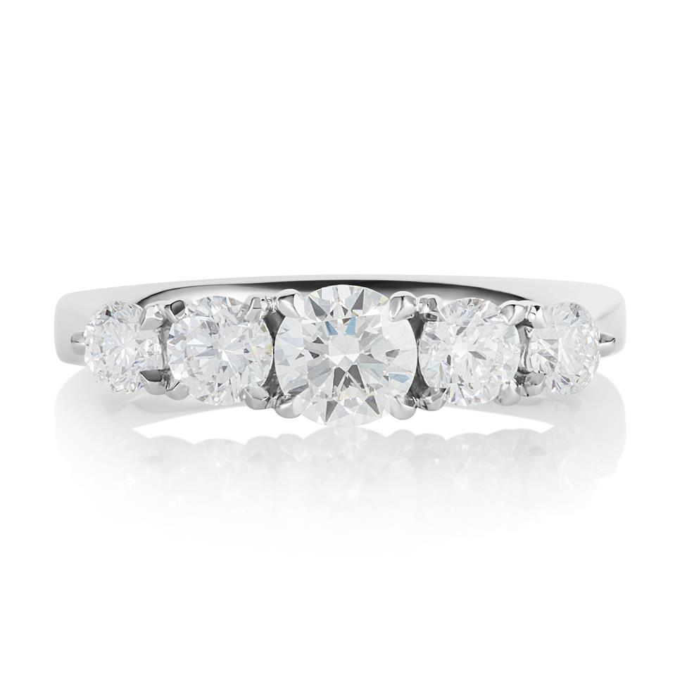 Platinum Five Stone Diamond Engagement Ring 1.25ct Thumbnail Image 1