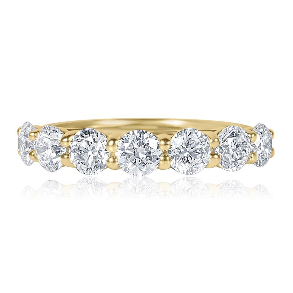 18ct Yellow Gold Diamond Seven Stone Eternity Ring 2.00ct Thumbnail Image 2