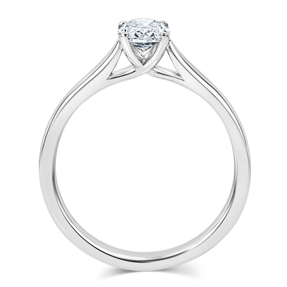 Platinum Oval Diamond Solitaire Engagement Ring 0.70ct  Thumbnail Image 2