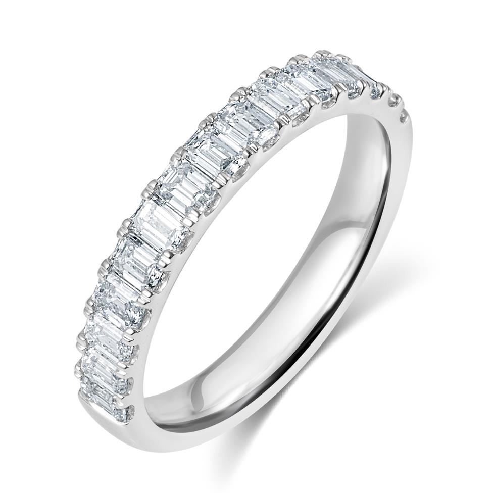 Platinum Diamond Half Eternity Ring 0.95ct Thumbnail Image 0