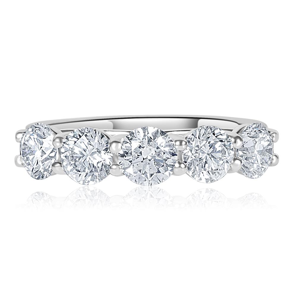 Platinum Diamond Five Stone Half Eternity Ring 2.00ct  Thumbnail Image 2