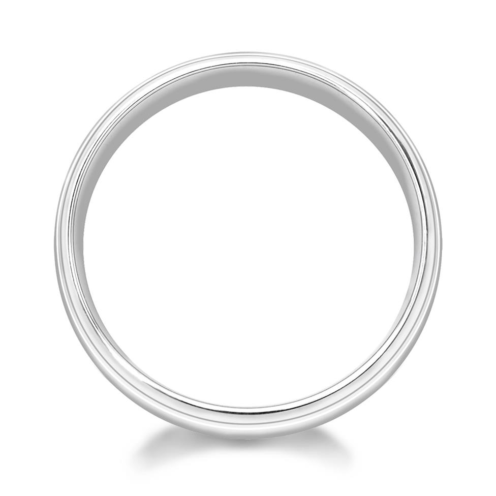 Platinum Ridge Detail Wedding Ring Thumbnail Image 2