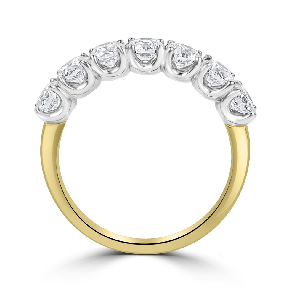 18ct Yellow Gold Diamond Seven Stone Half Eternity Ring 1.40ct  Thumbnail Image 2