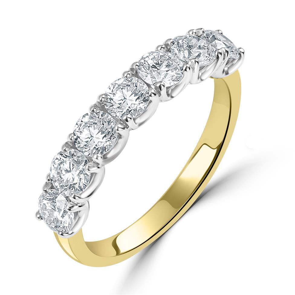 18ct Yellow Gold Diamond Seven Stone Half Eternity Ring 1.40ct  Thumbnail Image 0