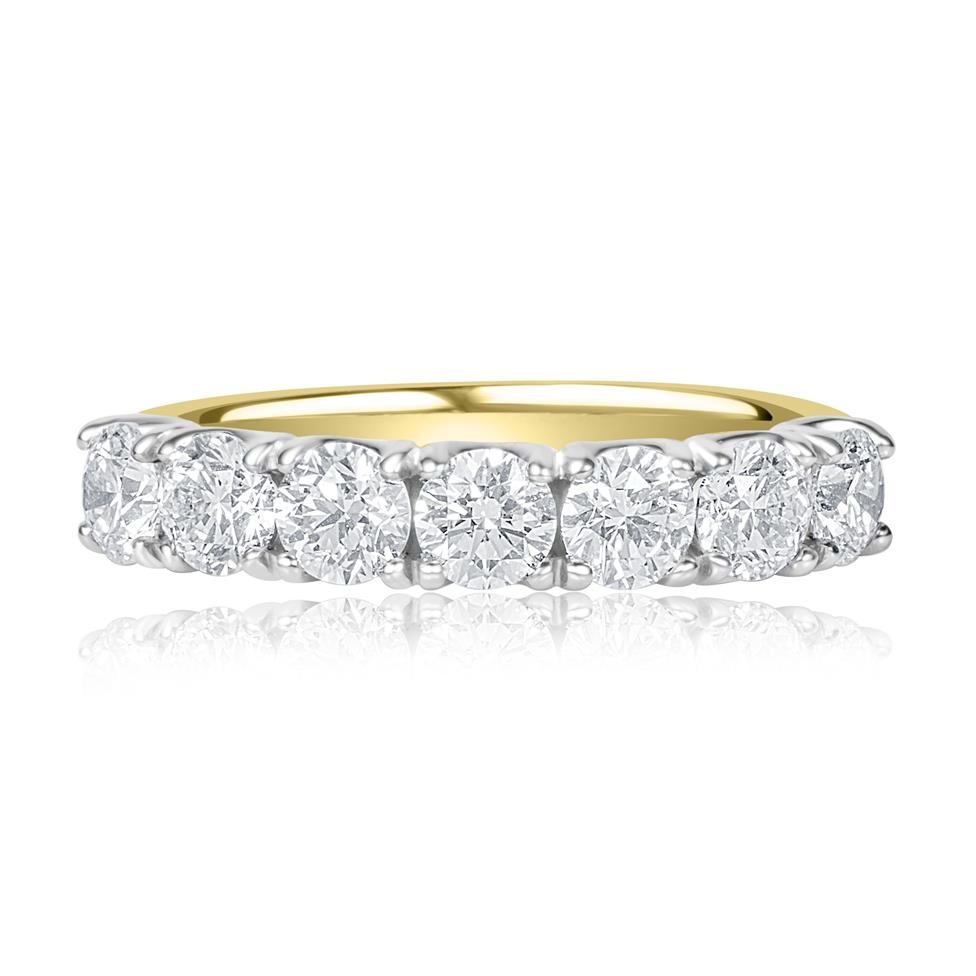 18ct Yellow Gold Diamond Seven Stone Half Eternity Ring 1.40ct  Thumbnail Image 1
