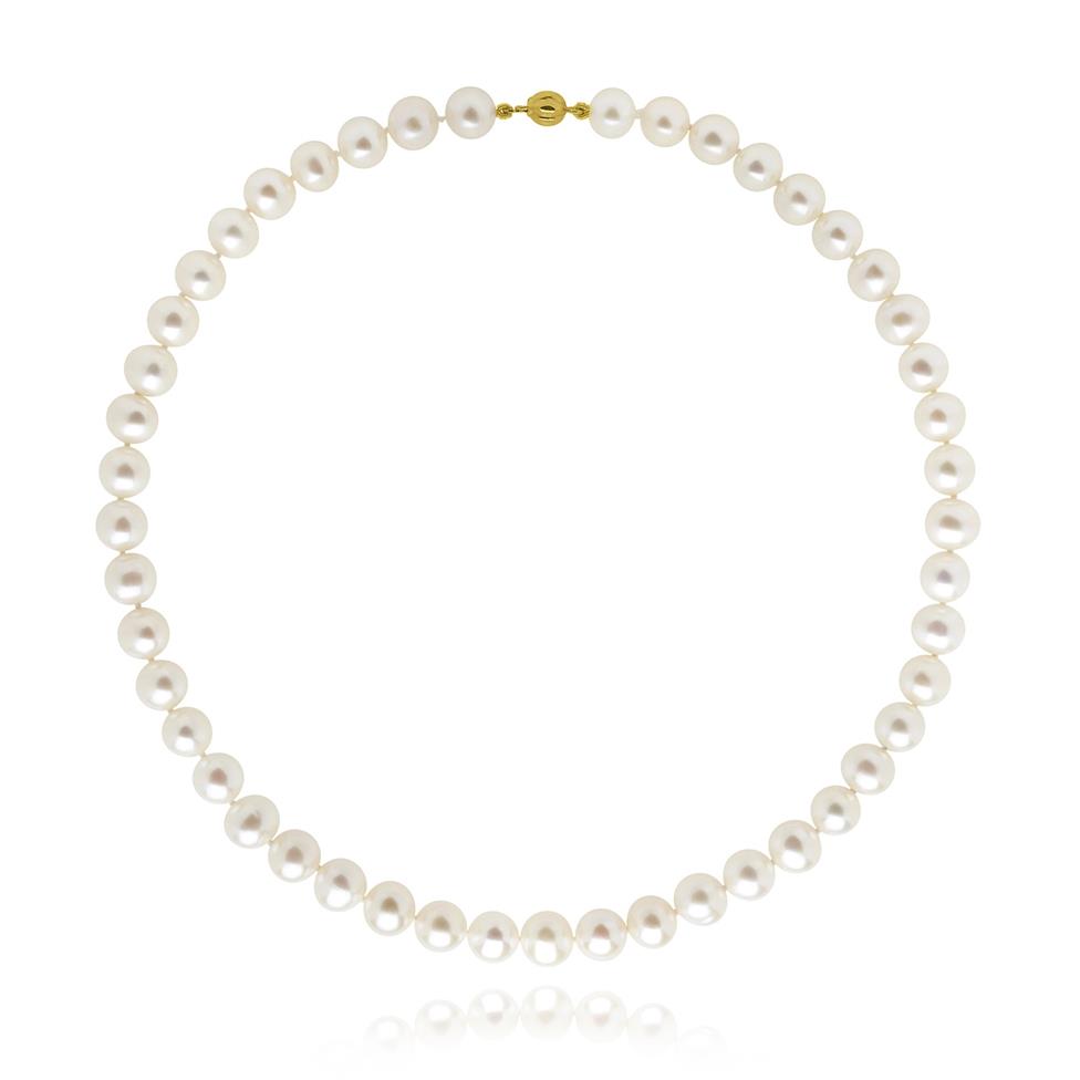 18ct Yellow Gold Freshwater Pearl Necklace 7.5-8.0mm | 45cm  Thumbnail Image 0