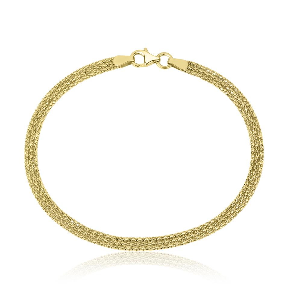 18ct Yellow Gold Three Row Woven Bracelet Thumbnail Image 0