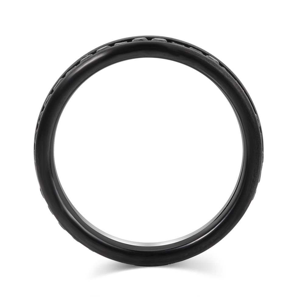 Black Zirconium Black  Diamond Wedding Ring Thumbnail Image 2