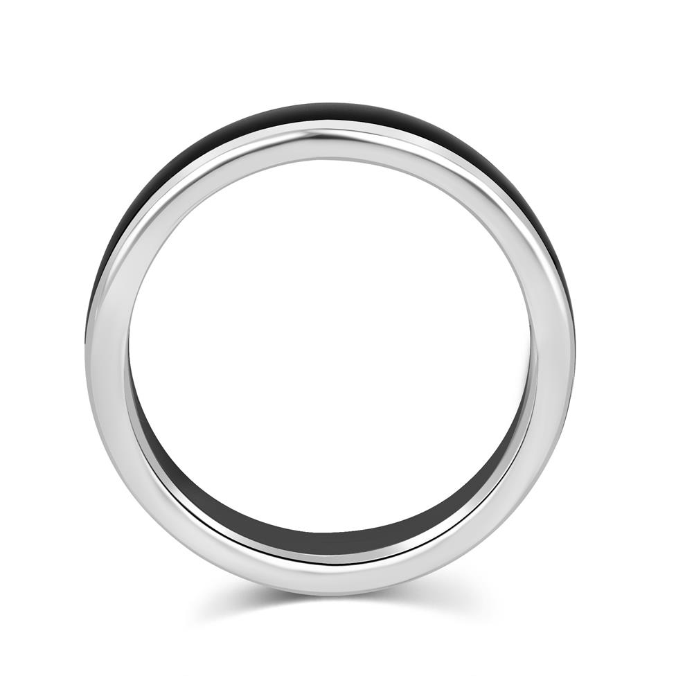 Platinum and Black Zirconium Centre Wedding Ring Thumbnail Image 2