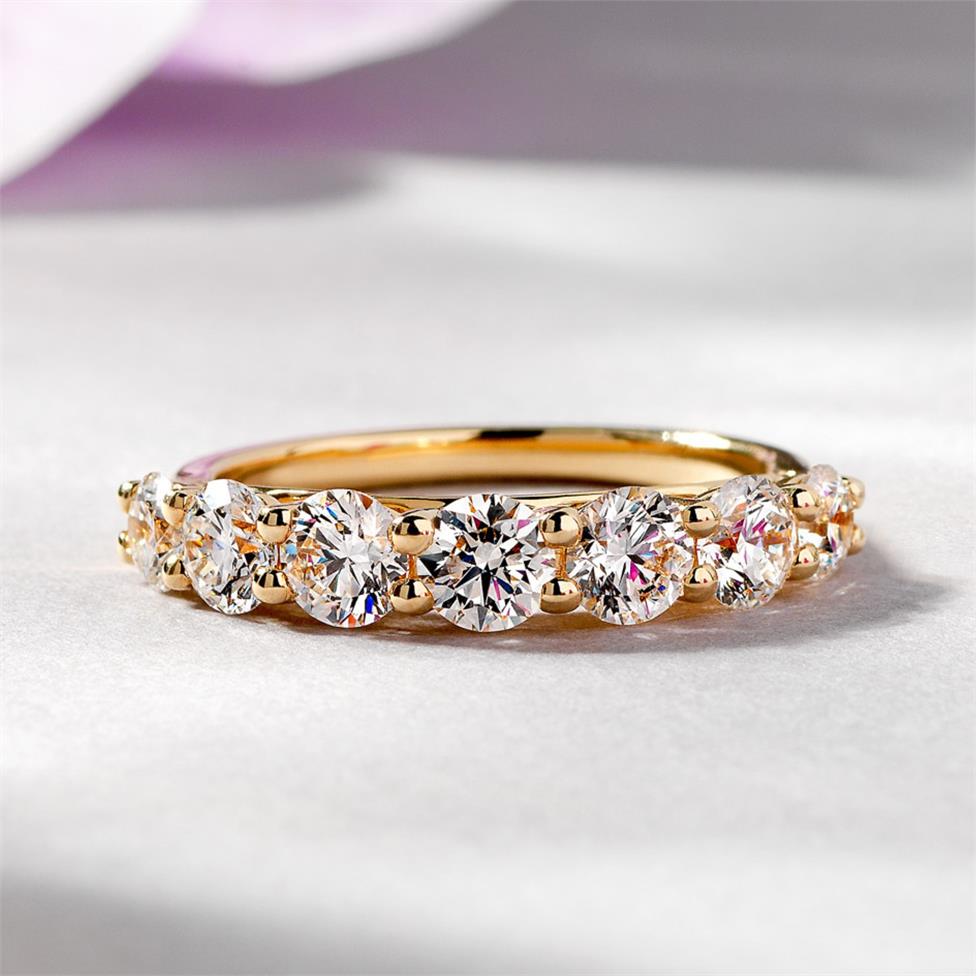 18ct Yellow Gold Diamond Seven Stone Eternity Ring 2.00ct Thumbnail Image 4