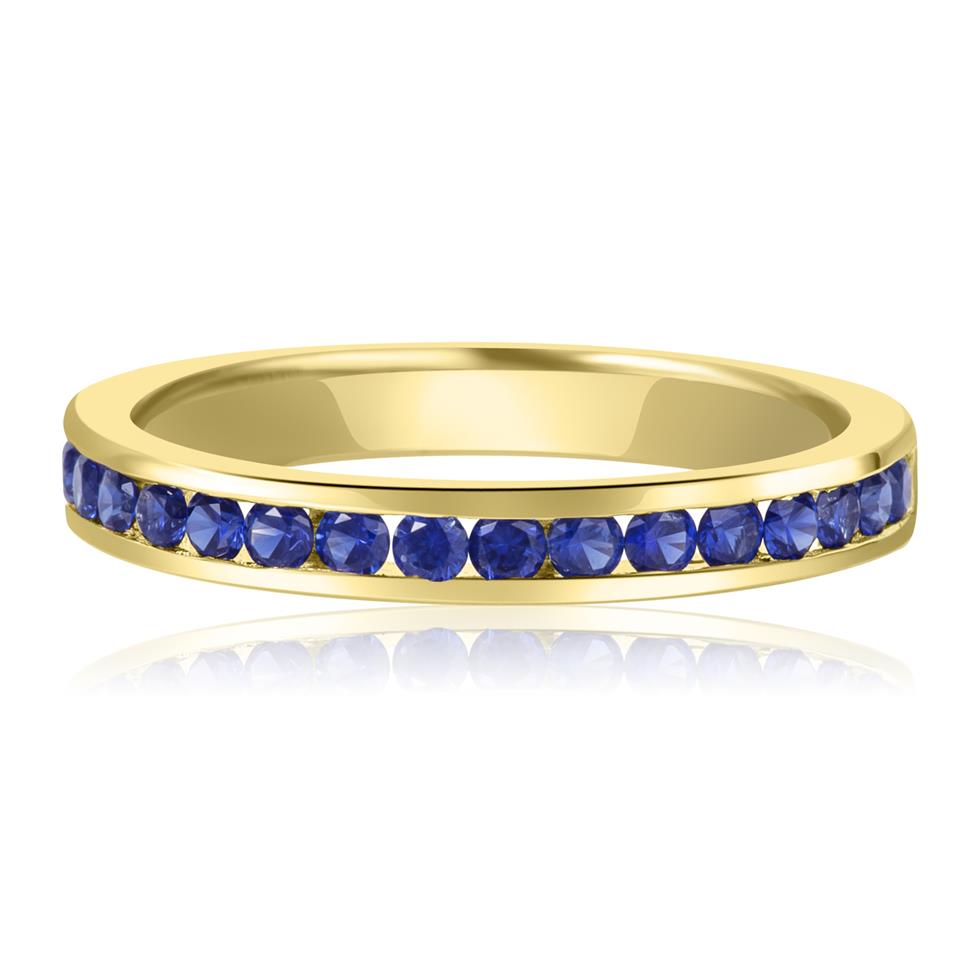 18ct Yellow Gold Sapphire Half Channel Eternity Ring   Thumbnail Image 1
