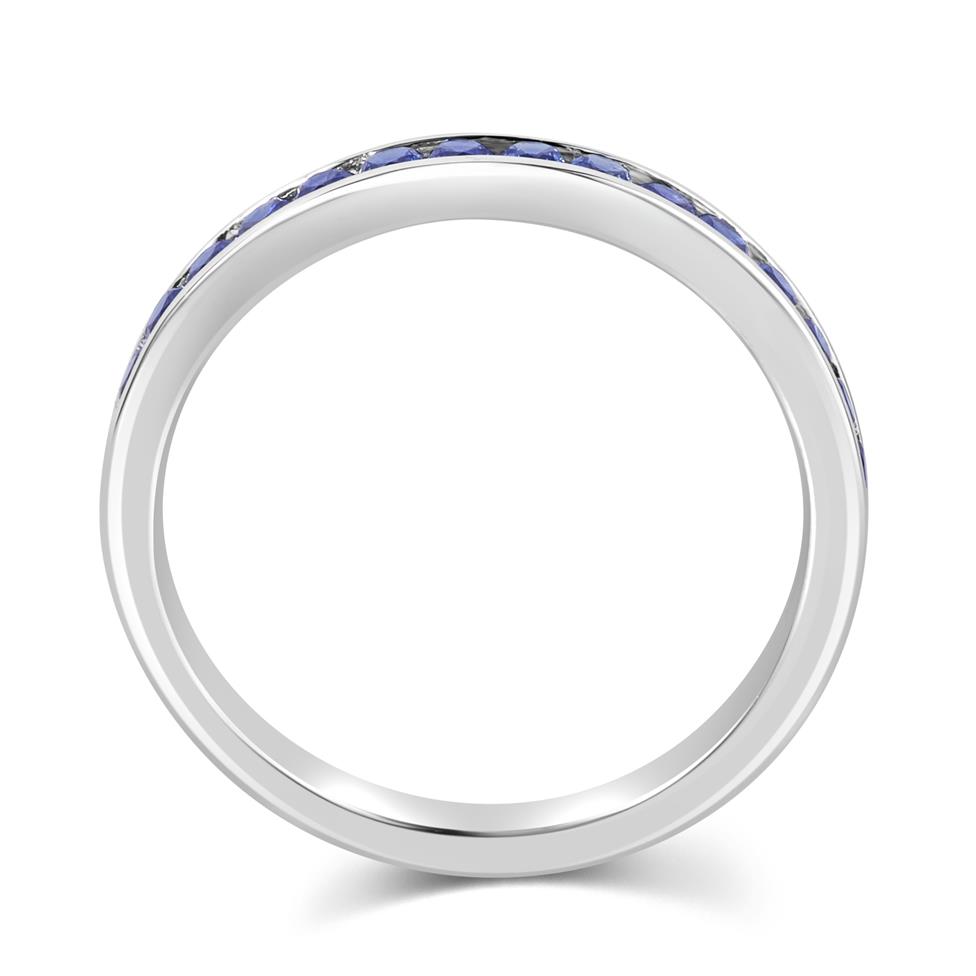 Platinum Sapphire Channel Half Eternity Ring Thumbnail Image 3