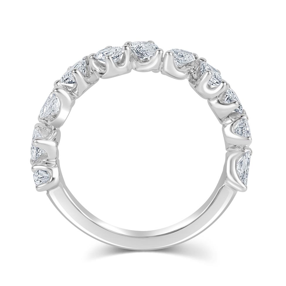 18ct White Gold Mixed Fancy Cut Diamond Half Eternity Ring Thumbnail Image 3