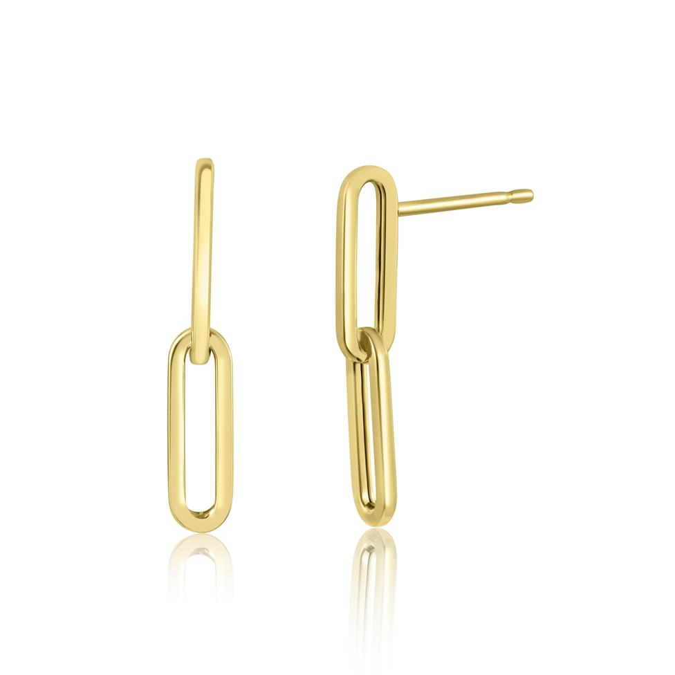 18ct Yellow Gold Paperlink Earrings Thumbnail Image 0
