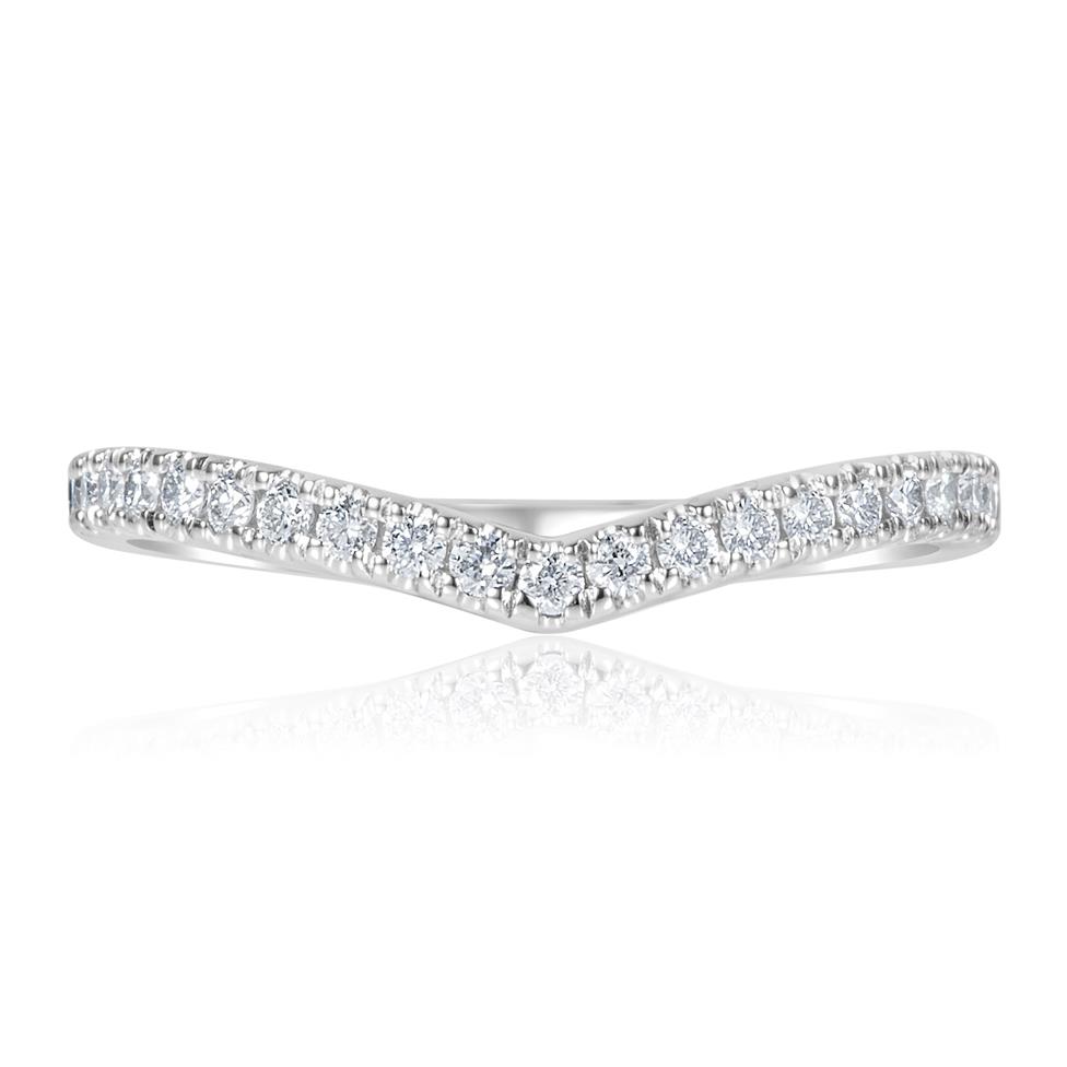 Platinum Wishbone Shaped Diamond Wedding Ring Thumbnail Image 1