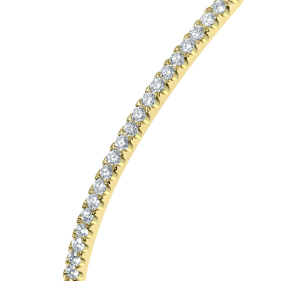 18ct Yellow Gold Diamond Line Bangle Thumbnail Image 2