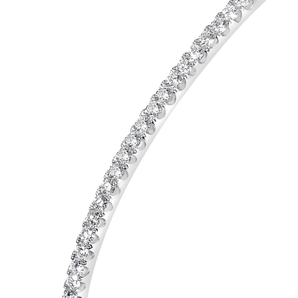 18ct White Gold Diamond Line Bangle Thumbnail Image 2