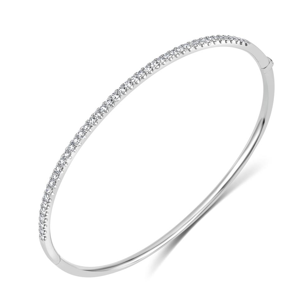 18ct White Gold Diamond Line Bangle Thumbnail Image 0