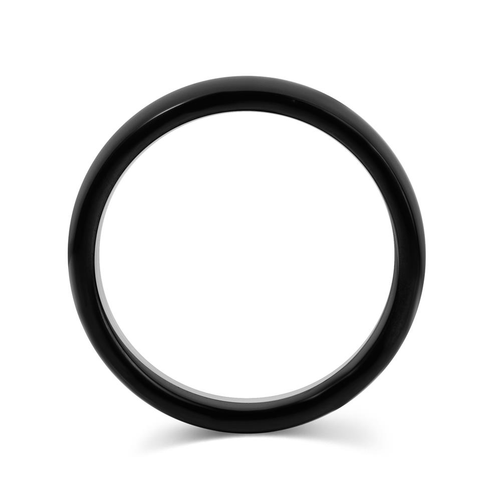 Black Zirconium and Platinum Plain Wedding Ring 6mm Thumbnail Image 2