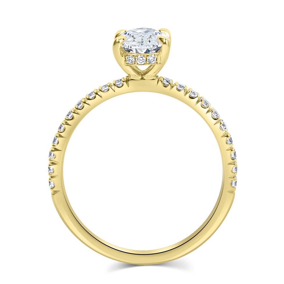 18ct Yellow Gold Oval Diamond Engagement Ring Thumbnail Image 2