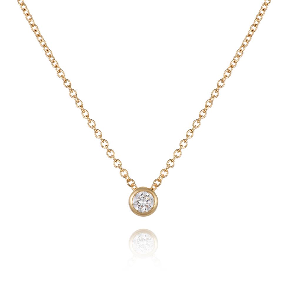 18ct Yellow Gold 0.15ct Diamond Solitaire Necklace Thumbnail Image 0