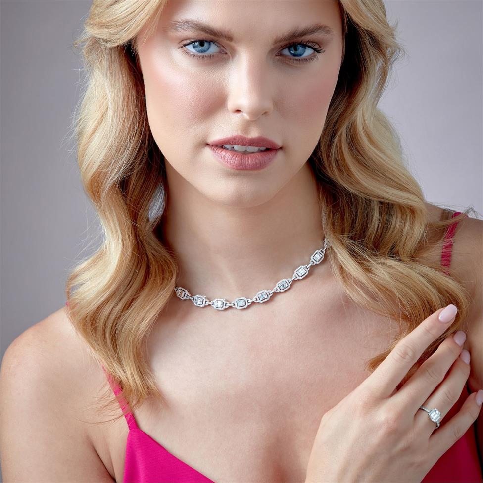 Odyssey 18ct White Gold Diamond Necklace Thumbnail Image 2