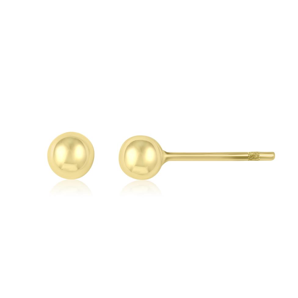 18ct Yellow Gold Ball Stud Earrings 4mm Thumbnail Image 0