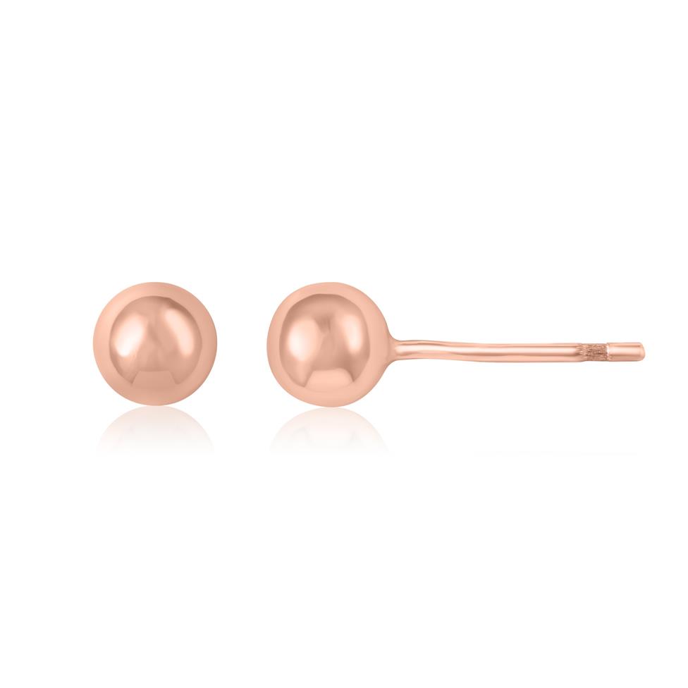 18ct Rose Gold Ball Stud Earrings 5mm Thumbnail Image 0