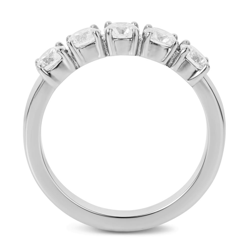 Platinum Five Stone Diamond Eternity Ring 1.00ct Thumbnail Image 2