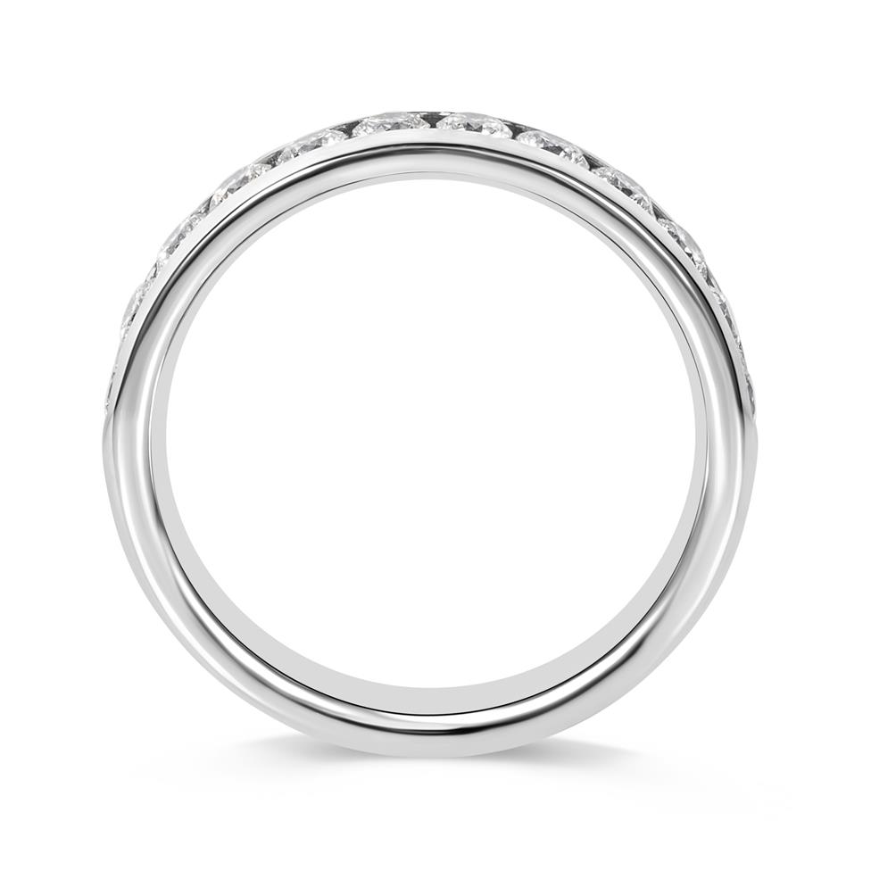 Platinum Channel Set Diamond Half Eternity Ring 0.84ct Thumbnail Image 2