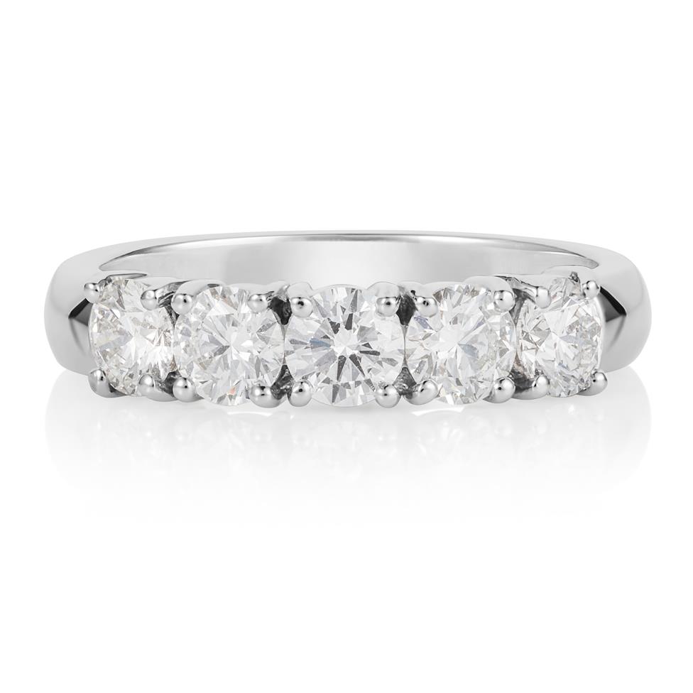 Platinum Five Stone Diamond Eternity Ring 1.50ct Thumbnail Image 1
