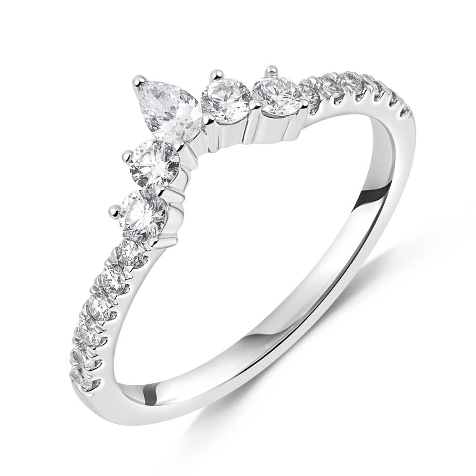 Platinum Shaped Diamond Wedding Band 0.48ct Thumbnail Image 0