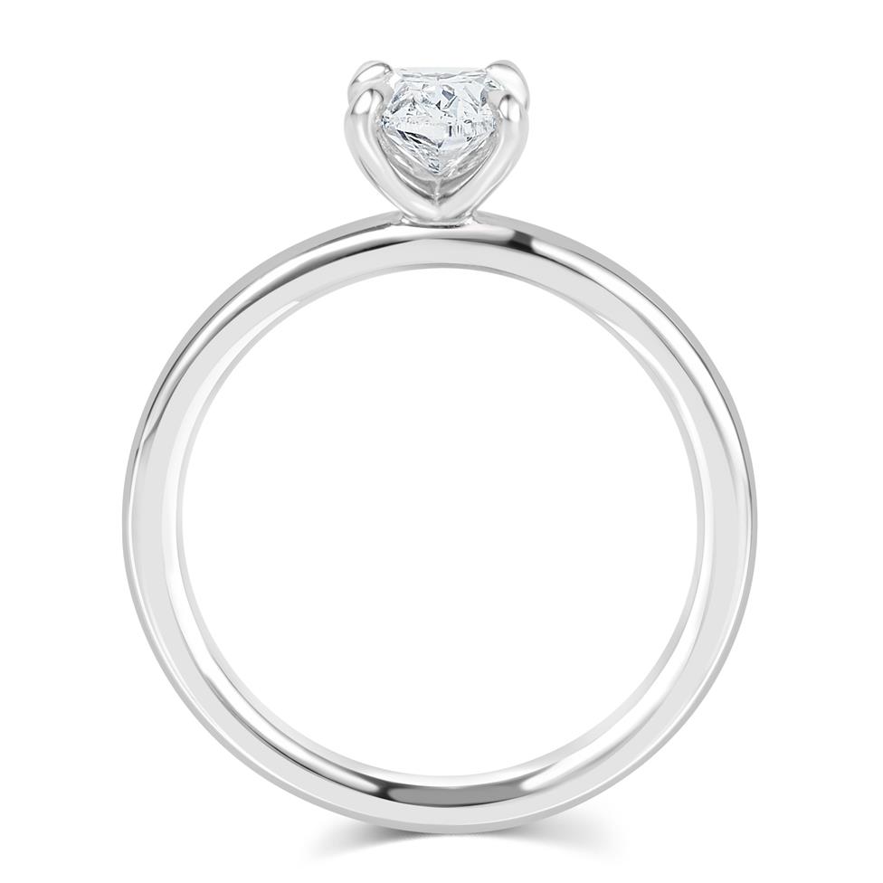 Platinum Oval Diamond Engagement Ring 0.70ct Thumbnail Image 3