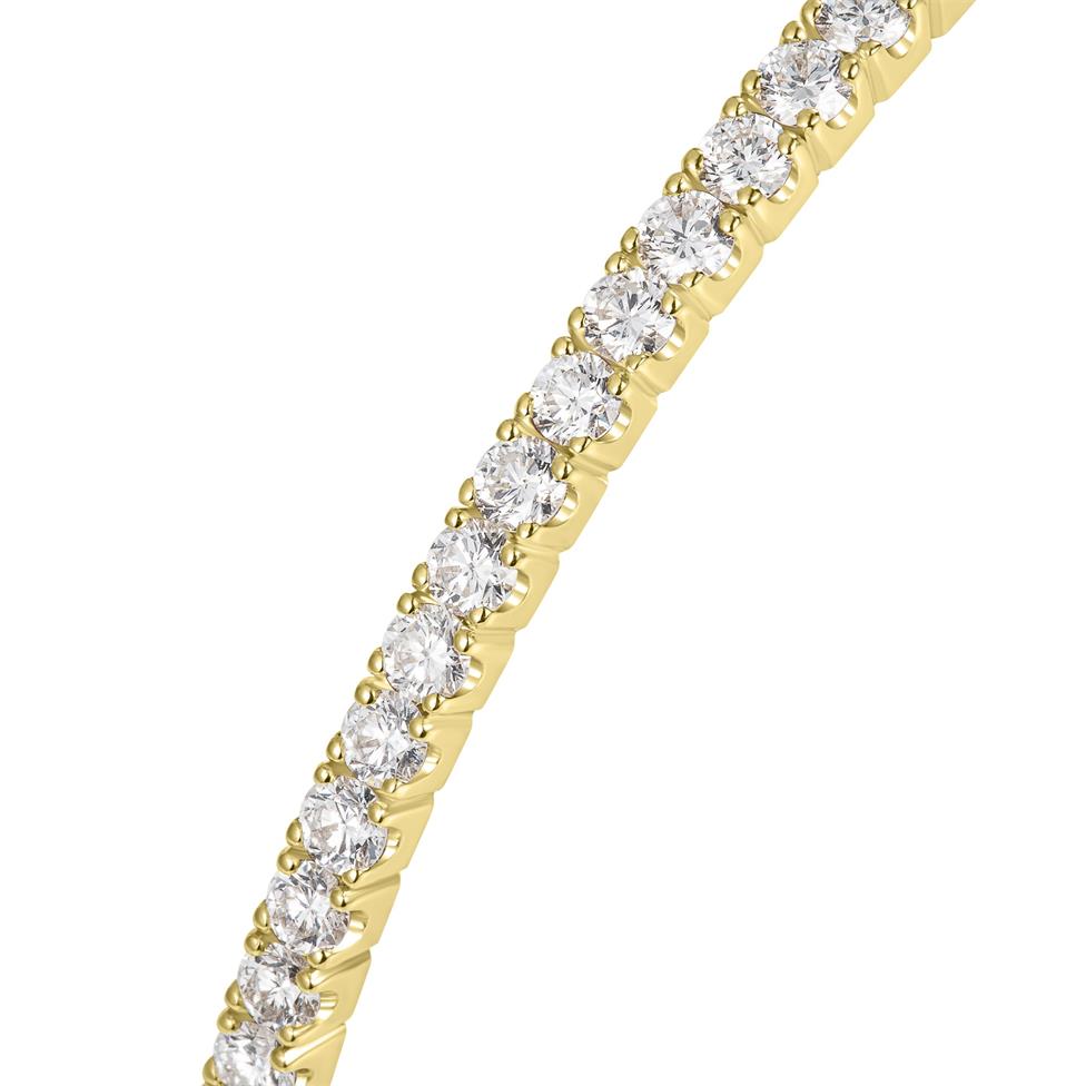 18ct Yellow Gold Diamond Line Bangle 2.50ct Thumbnail Image 2