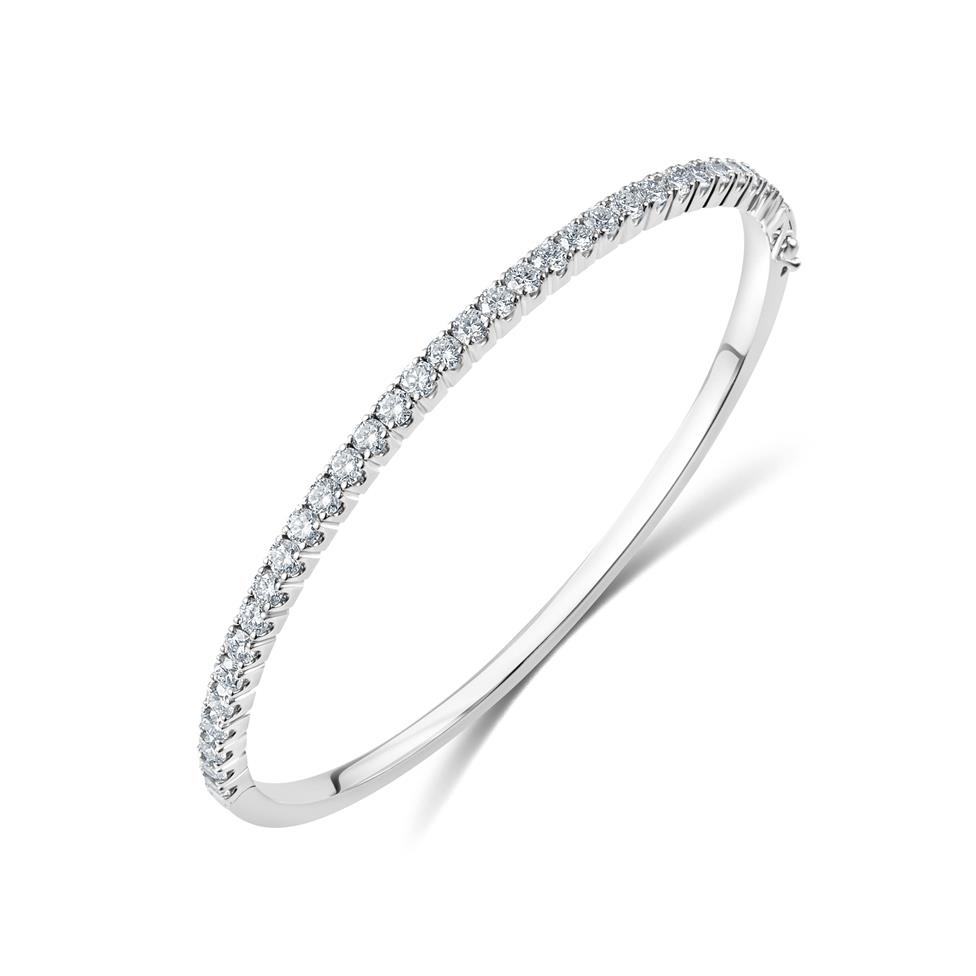 18ct White Gold Diamond Line Bangle 2.50ct Thumbnail Image 0