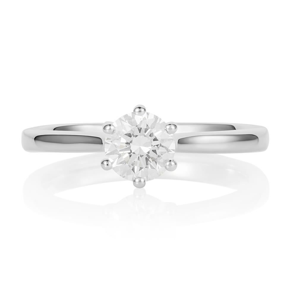 Platinum Six Claw Design Diamond Solitaire Engagement Ring 0.70ct Thumbnail Image 2