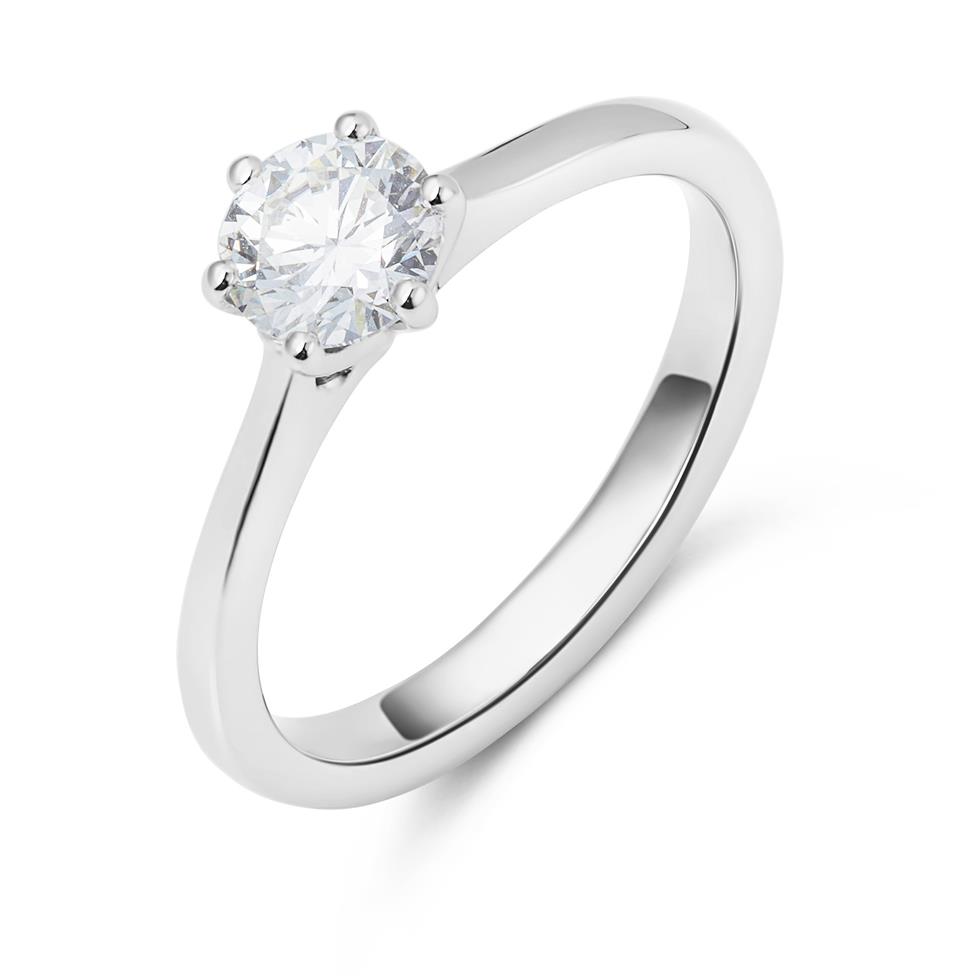 Platinum Six Claw Design Diamond Solitaire Engagement Ring 0.70ct Thumbnail Image 0