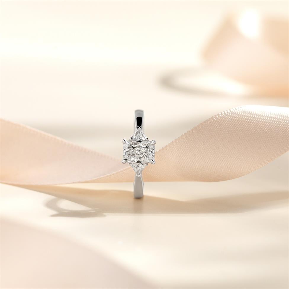 Platinum Radiant Cut Three Stone Diamond Engagement Ring 1.00ct Thumbnail Image 1