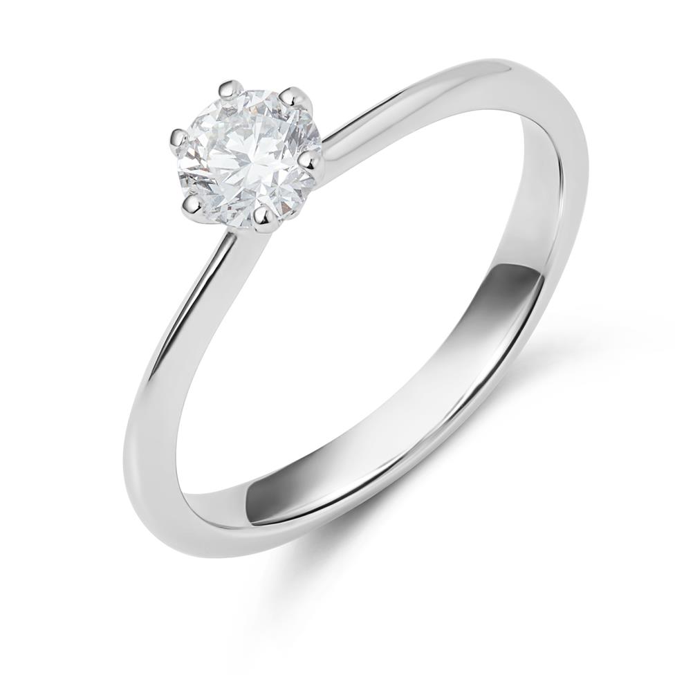 Platinum Six Claw Design Diamond Solitaire Engagement Ring 0.40ct Thumbnail Image 0