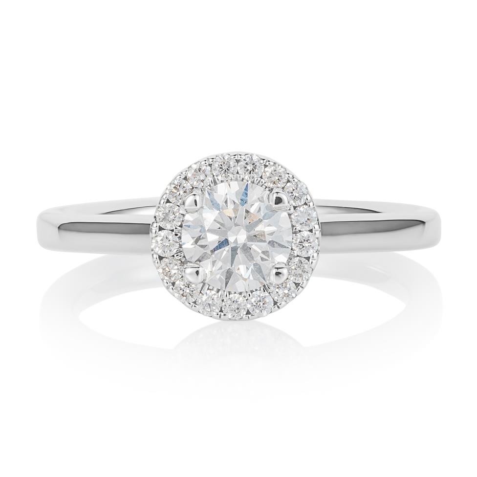 Platinum Diamond Halo Engagement Ring 0.70ct Thumbnail Image 1