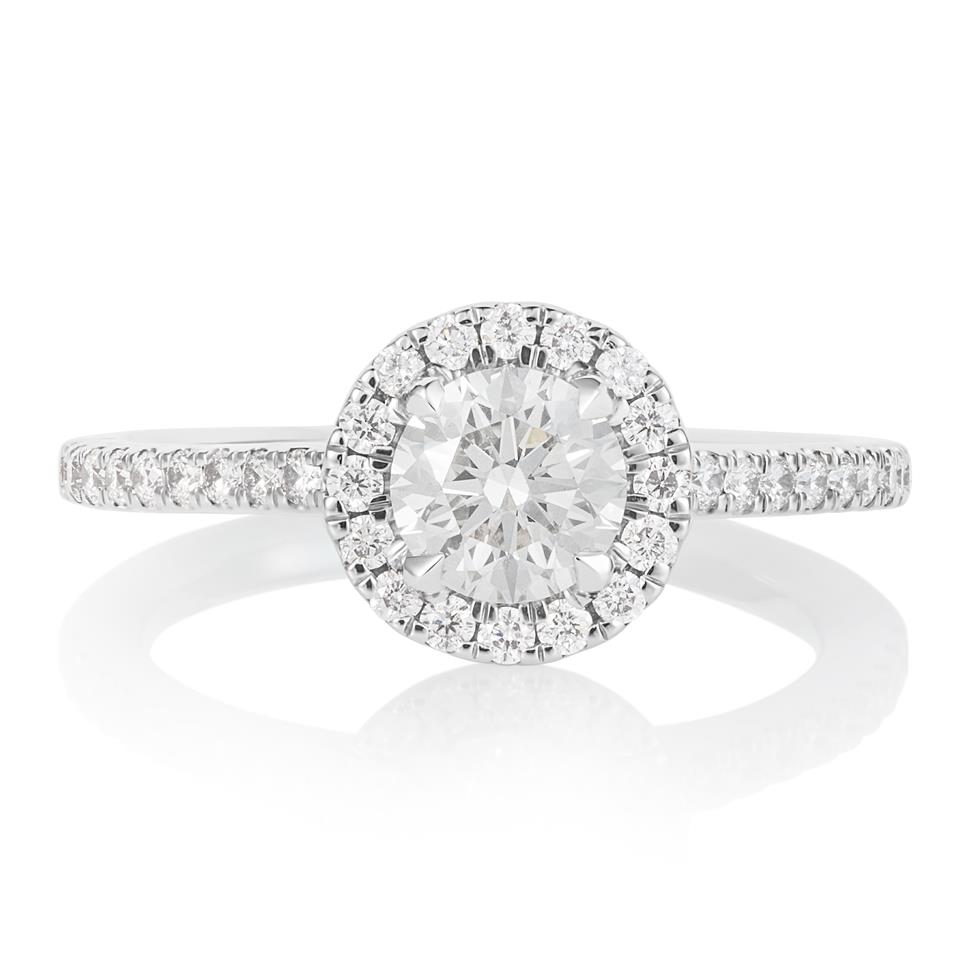 Platinum Diamond Halo Engagement Ring 1.05ct Thumbnail Image 1