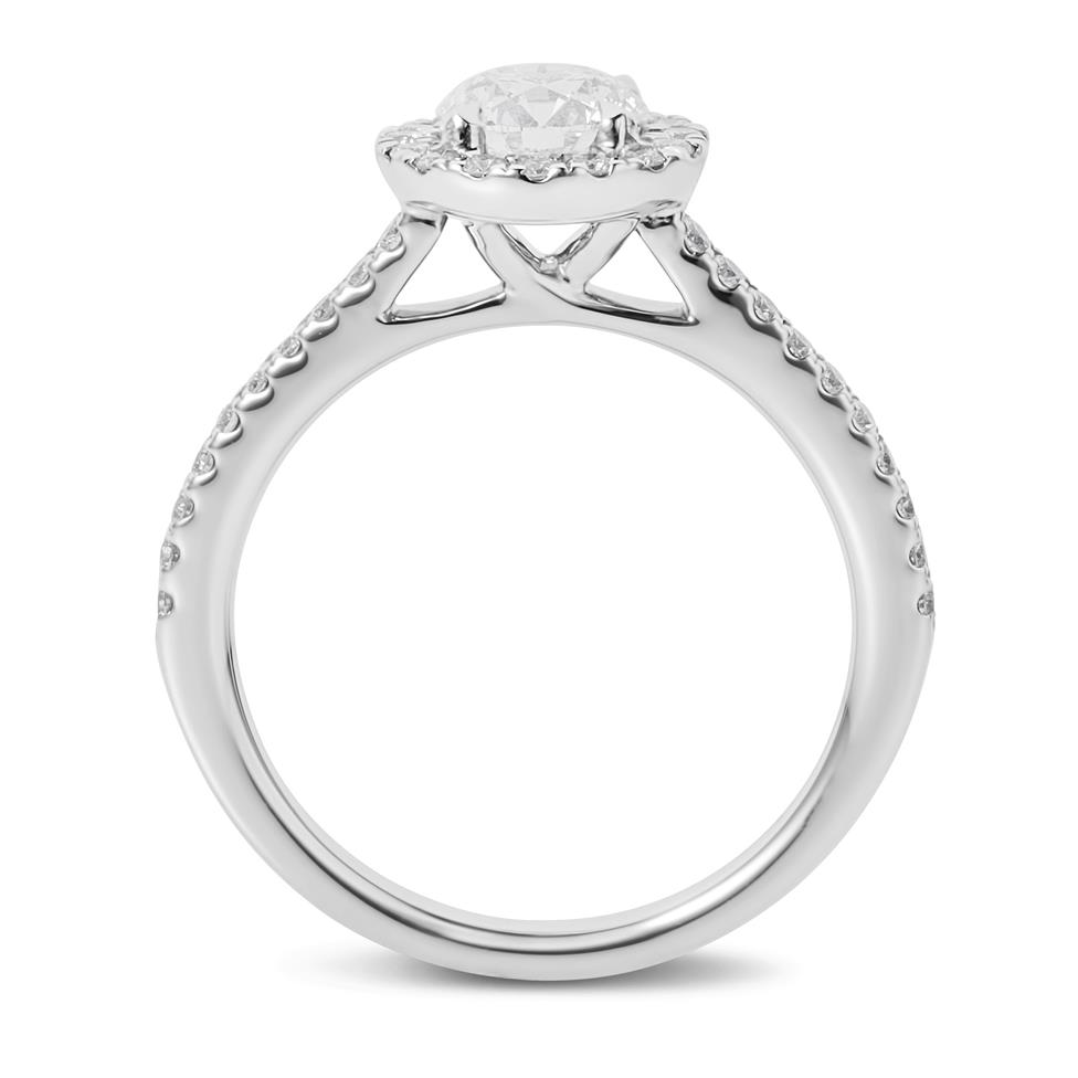 Platinum Diamond Halo Engagement Ring 1.05ct Thumbnail Image 2