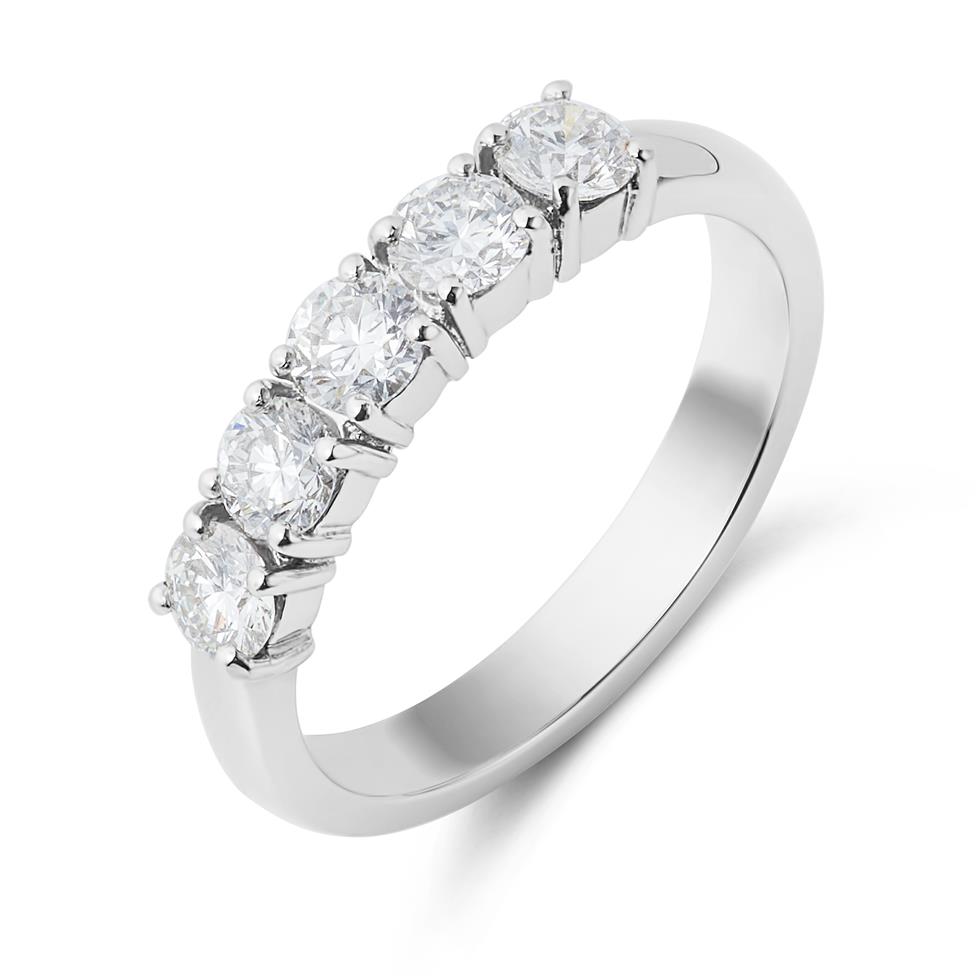 Platinum Five Stone Diamond Eternity Ring 1.00ct Thumbnail Image 0