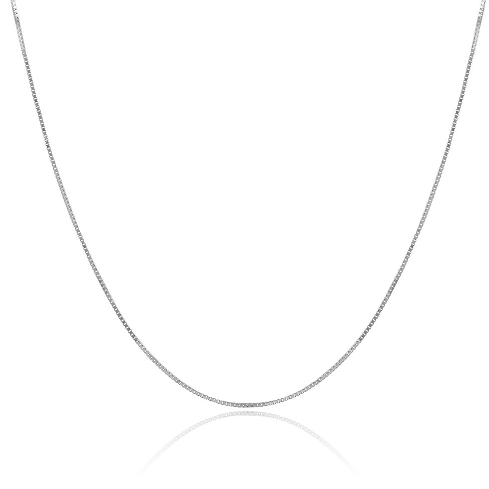 18ct White Gold Box Chain Thumbnail Image 1