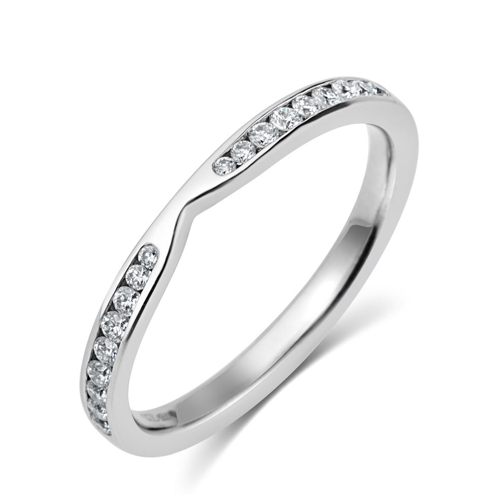 Platinum Diamond Set Wedding Ring 0.25ct Thumbnail Image 0