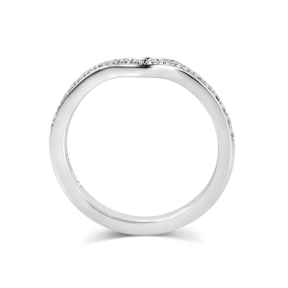 Platinum Diamond Set Shaped Wedding Ring 0.23ct Thumbnail Image 2