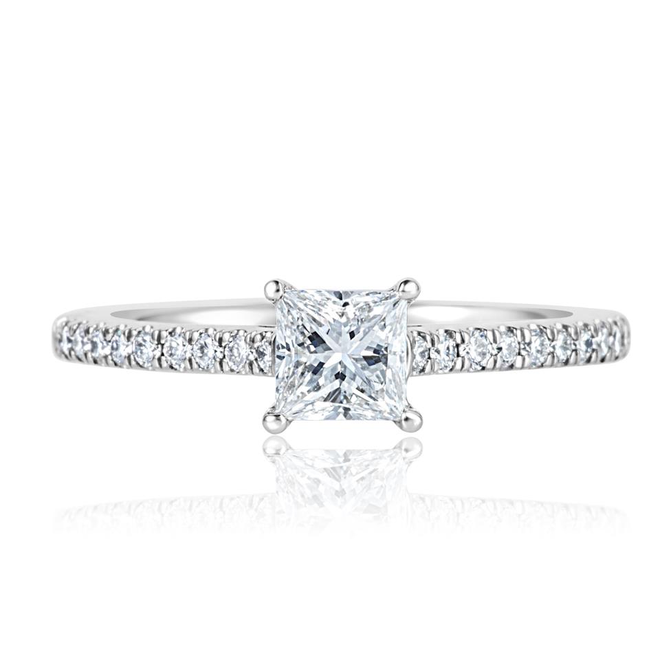 Platinum Princess Cut Diamond Solitaire Engagement Ring 0.75ct Thumbnail Image 1