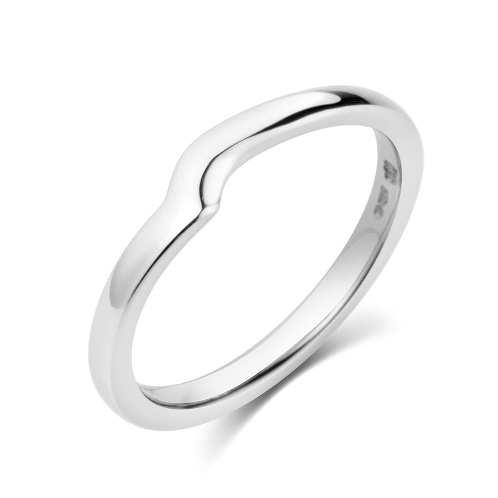 Platinum Shaped Wedding Ring Thumbnail Image 0
